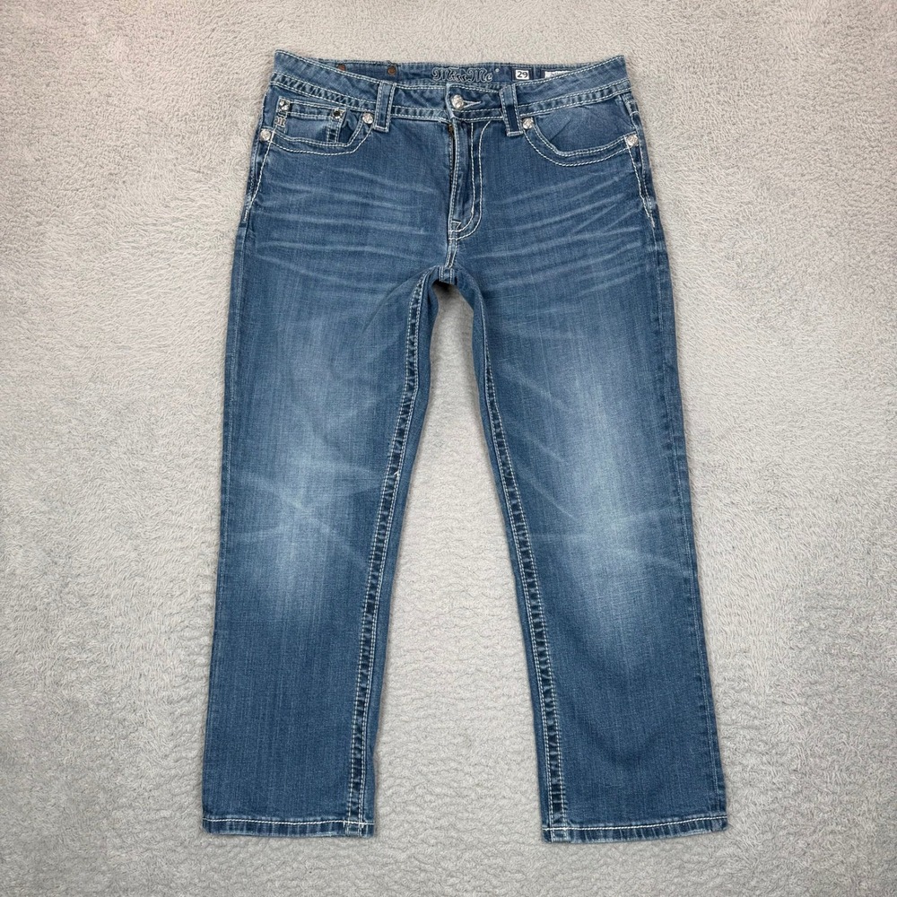 Miss Me Womens Boyfriend Jeans 29 Medium Wash Embellished JB5501P2 Y2K Western